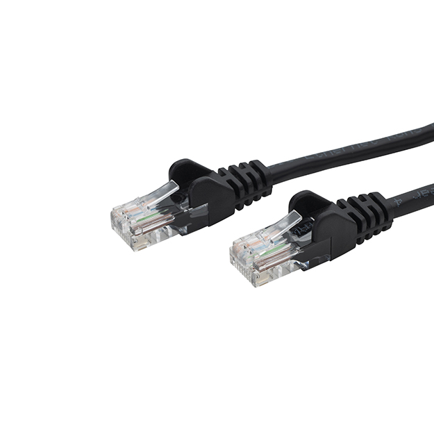 1.5m RJ45 CAT5e UTP Stranded Flush Moulded Network Cable - 24AWG - Black